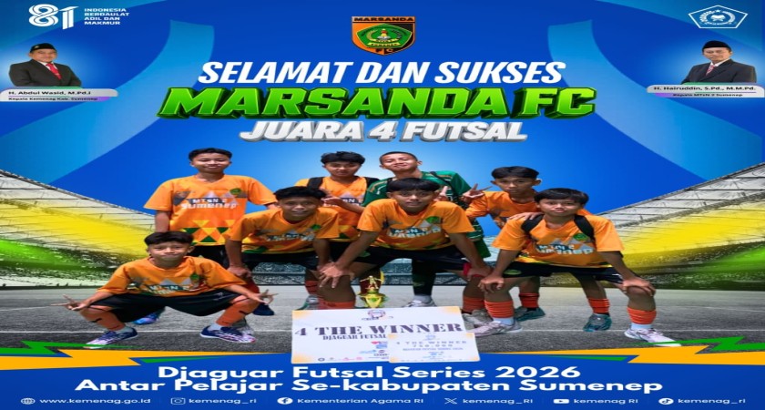 Marsanda FC Harumkan Nama MTsN 2 Sumenep di Ajang Djaguar Futsal Series 2026