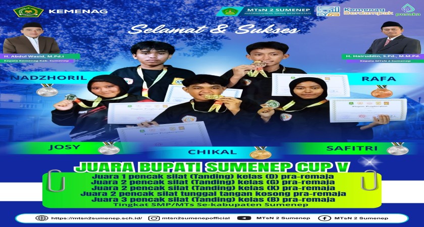 Borong Medali, Siswa MTsN 2 Sumenep Raih Prestasi Gemilang di Ajang Bupati Sumenep Cup V