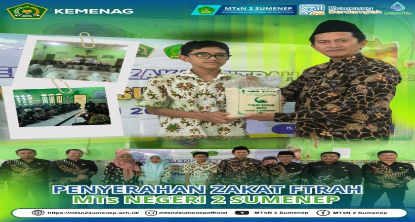 Tanamkan Karakter Peduli, MTsN 2 Sumenep Salurkan Zakat Fitrah Siswa