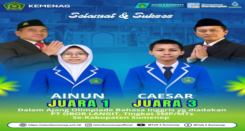 Siswa MTsN 2 Sumenep Ukir Prestasi di Ajang Olimpiade Bahasa Inggris Se-Kabupaten